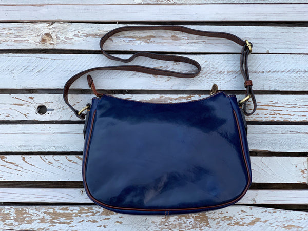 Blue leather bag